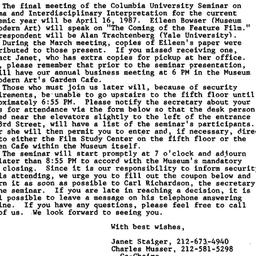 Announcements, 1987-04-01. ...
