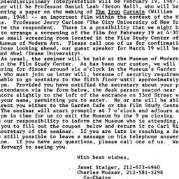 Announcements, 1987-02-09. ...