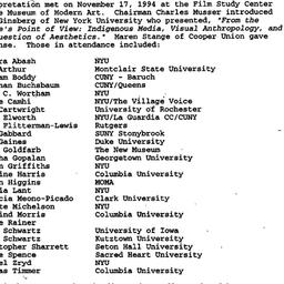 Minutes, 1994-11-17. Cinema...