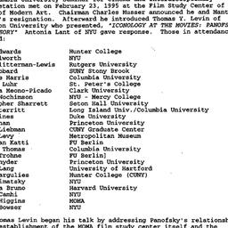 Minutes, 1995-02-23. Cinema...