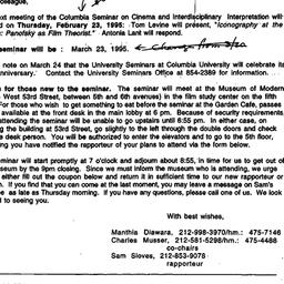 Announcements, 1995-02-13. ...