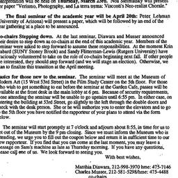 Announcements, 1995-03-13. ...
