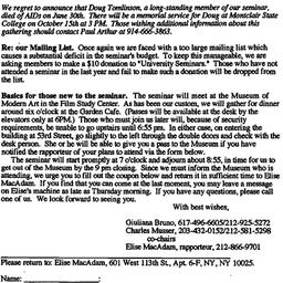 Announcements, 1992-10-01. ...