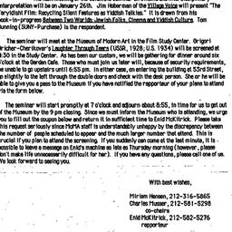 Announcements, 1989-01-10. ...