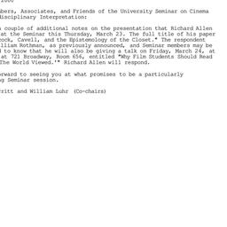 Announcements, 2000-03-17. ...