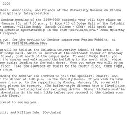 Announcements, 2000-01-05. ...
