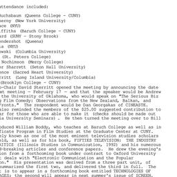 Minutes, 2000-01-20. Cinema...