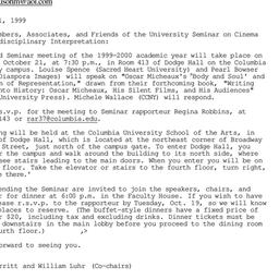 Announcements, 1999-10-11. ...