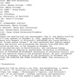 Minutes, 1999-11-18. Cinema...