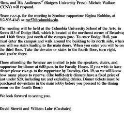 Announcements, 1999-10-11. ...
