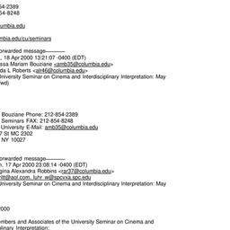 Announcements, 2000-04-19. ...