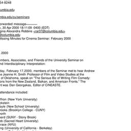 Minutes, 2000-02-17. Cinema...
