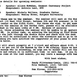 Announcements, 1995-10-03. ...