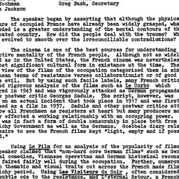 Minutes, 1979-11-15. Cinema...