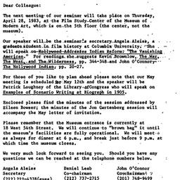 Announcements, 1983-04-01. ...