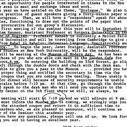 Announcements, 1985-09-01. ...