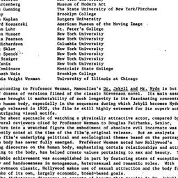 Minutes, 1986-02-05. Cinema...