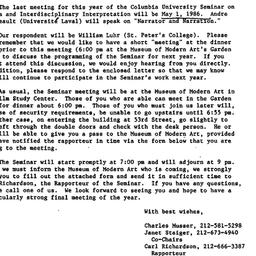 Announcements, 1986-04-16. ...