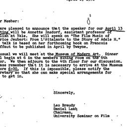 Announcements, 1978-04-01. ...