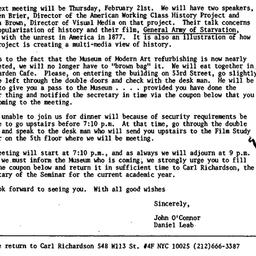 Announcements, 1985-01-31. ...