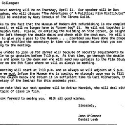 Announcements, 1985-03-26. ...