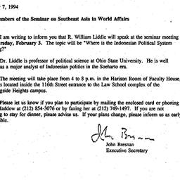 Announcements, 1994-01-07. ...