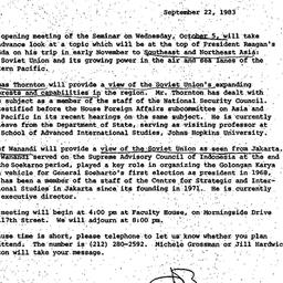 Announcements, 1983-09-22. ...