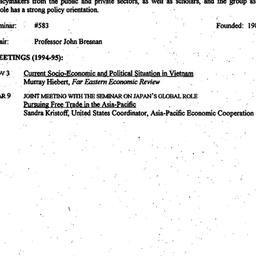Schedules, Southeast Asia i...