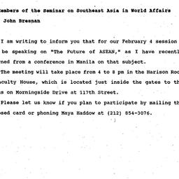 Announcements, 1993-01-21. ...