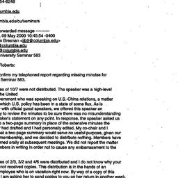 Correspondence, 2000-05-09....