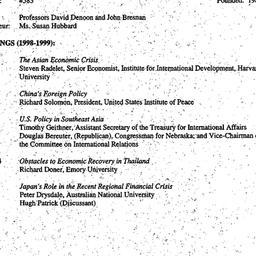 Schedules, Southeast Asia i...