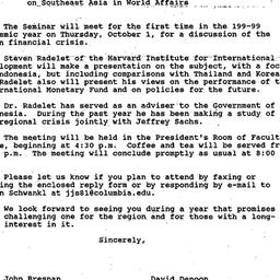 Announcements, 1998-09-01. ...