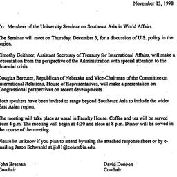Announcements, 1998-11-13. ...