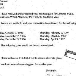 Correspondence, 1997-07-10....