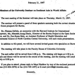 Announcements, 1997-02-21. ...