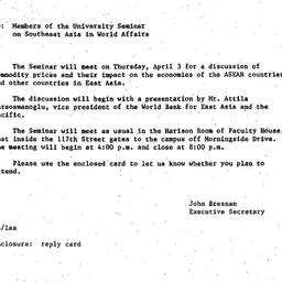 Announcements, 1986-03-17. ...