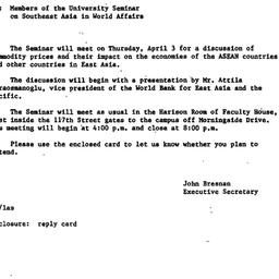 Announcements, 1986-03-17. ...