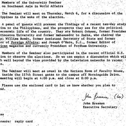 Announcements, 1986-02-12. ...
