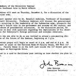 Announcements, 1984-11-15. ...