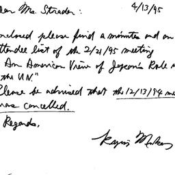 Correspondence, 1995-04-13....
