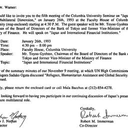 Correspondence, 1993-01-05....