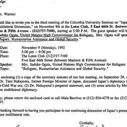Correspondence, 1992-11-09....