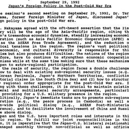 Minutes, 1992-09-29. Japan&...