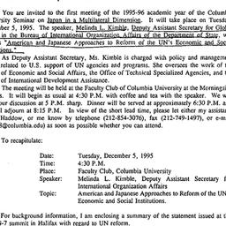 Announcements, 1995-12-05. ...