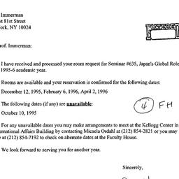 Correspondence, 1996-07-28....