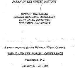 Speaker's paper, 1992-0...