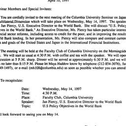 Announcements, 1997-05-14. ...