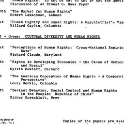 Schedules, Human Rights, se...