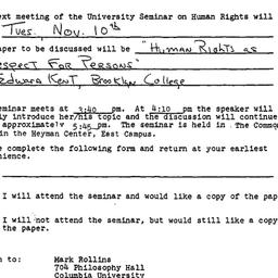 Announcements, 1981-11-10. ...