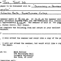 Announcements, 1981-09-22. ...